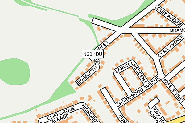 NG9 1DU map - OS OpenMap – Local (Ordnance Survey)