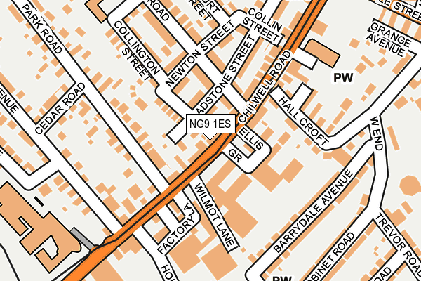 NG9 1ES map - OS OpenMap – Local (Ordnance Survey)