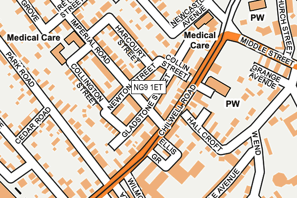 NG9 1ET map - OS OpenMap – Local (Ordnance Survey)