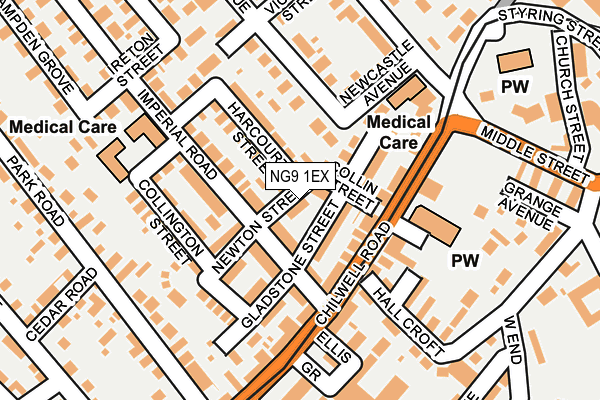 NG9 1EX map - OS OpenMap – Local (Ordnance Survey)