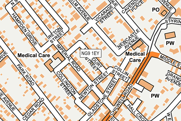 NG9 1EY map - OS OpenMap – Local (Ordnance Survey)