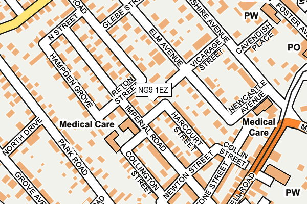 NG9 1EZ map - OS OpenMap – Local (Ordnance Survey)