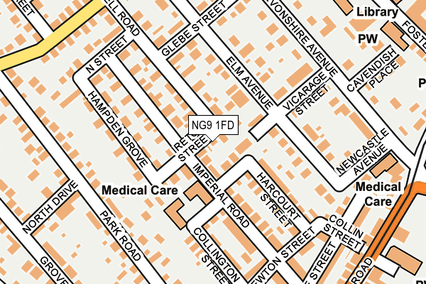 NG9 1FD map - OS OpenMap – Local (Ordnance Survey)