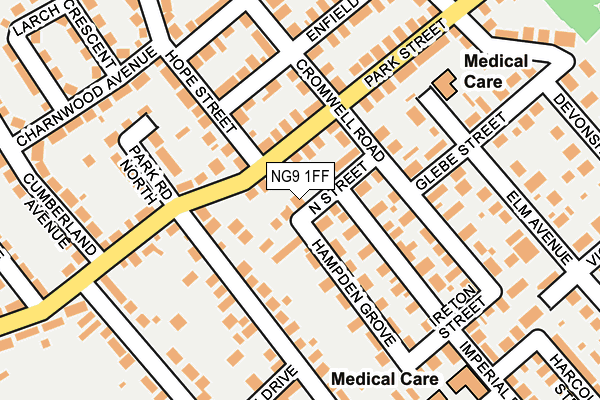 NG9 1FF map - OS OpenMap – Local (Ordnance Survey)