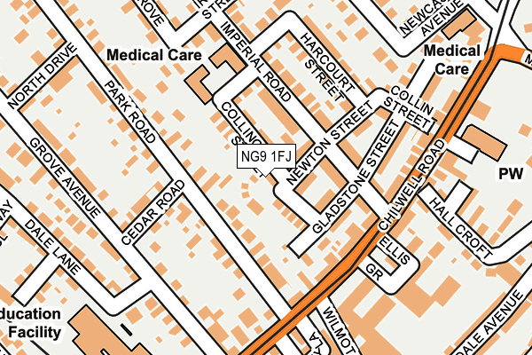 NG9 1FJ map - OS OpenMap – Local (Ordnance Survey)