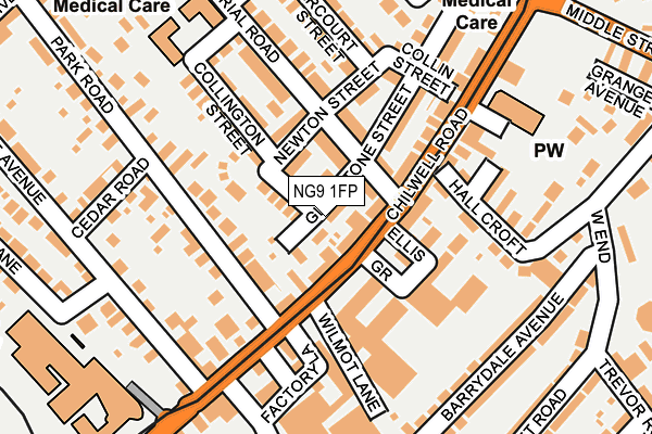 NG9 1FP map - OS OpenMap – Local (Ordnance Survey)