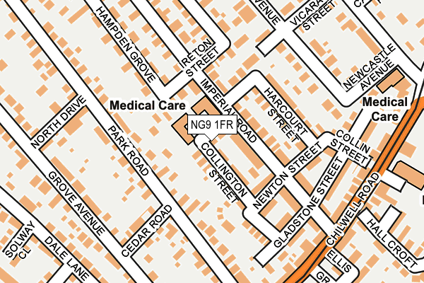 NG9 1FR map - OS OpenMap – Local (Ordnance Survey)