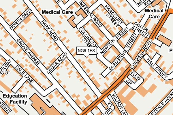 NG9 1FS map - OS OpenMap – Local (Ordnance Survey)