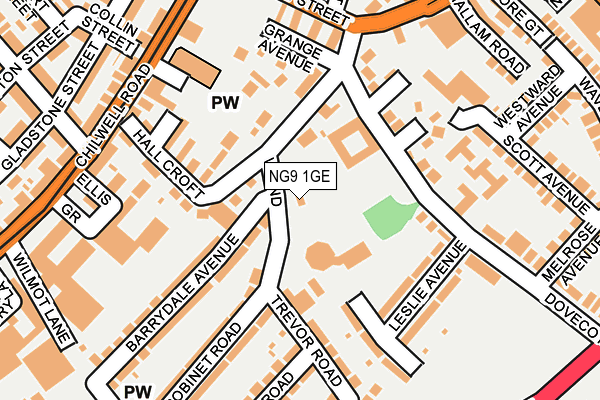 NG9 1GE map - OS OpenMap – Local (Ordnance Survey)