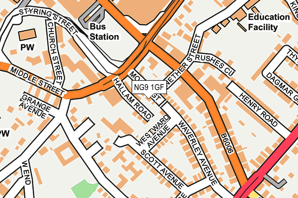 NG9 1GF map - OS OpenMap – Local (Ordnance Survey)