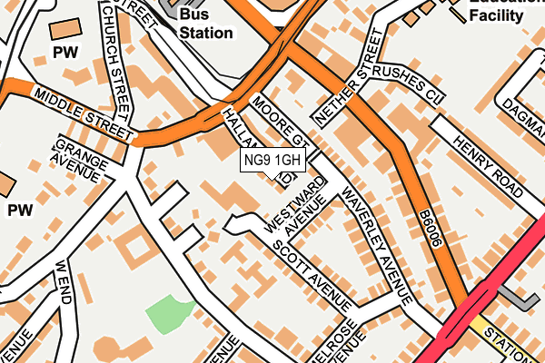 NG9 1GH map - OS OpenMap – Local (Ordnance Survey)