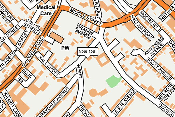 NG9 1GL map - OS OpenMap – Local (Ordnance Survey)