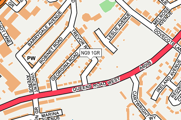 NG9 1GR map - OS OpenMap – Local (Ordnance Survey)