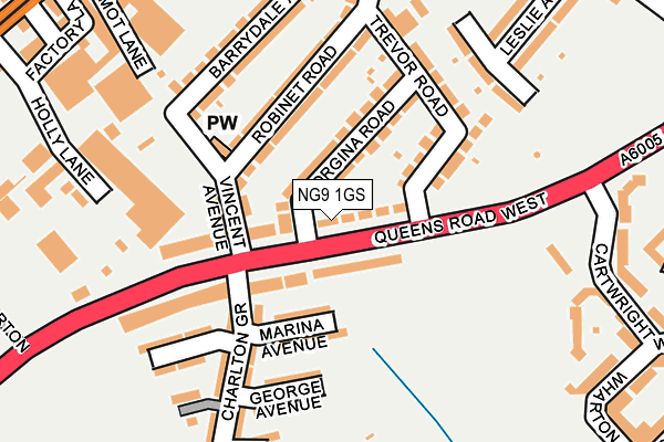 NG9 1GS map - OS OpenMap – Local (Ordnance Survey)
