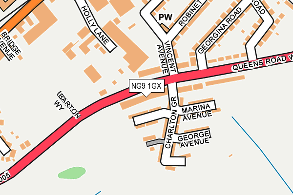NG9 1GX map - OS OpenMap – Local (Ordnance Survey)