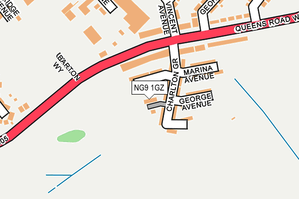 NG9 1GZ map - OS OpenMap – Local (Ordnance Survey)