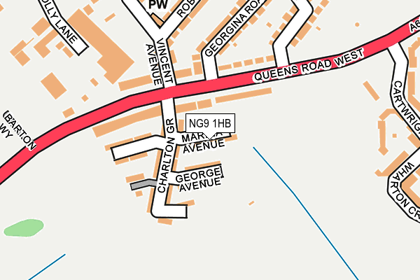 NG9 1HB map - OS OpenMap – Local (Ordnance Survey)