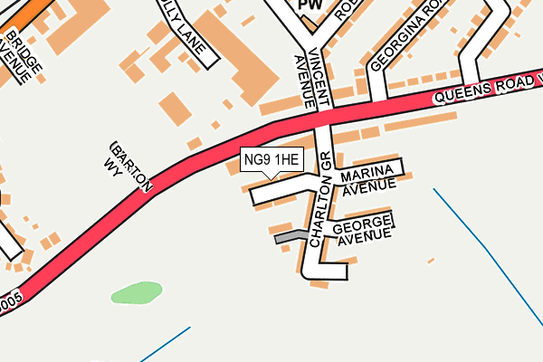 NG9 1HE map - OS OpenMap – Local (Ordnance Survey)
