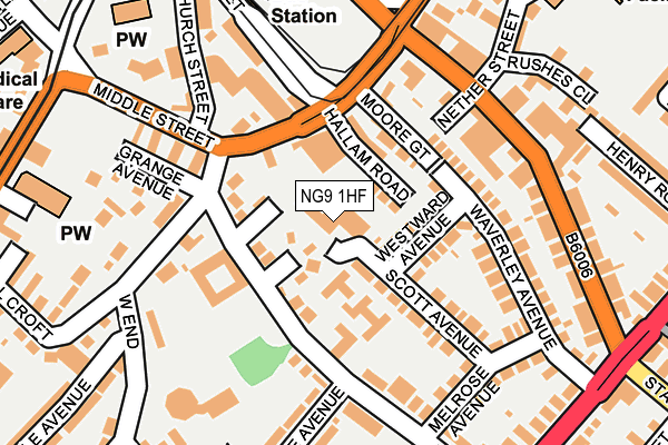 NG9 1HF map - OS OpenMap – Local (Ordnance Survey)