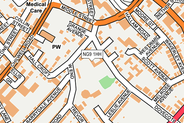 NG9 1HH map - OS OpenMap – Local (Ordnance Survey)