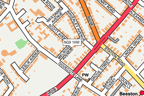 NG9 1HW map - OS OpenMap – Local (Ordnance Survey)