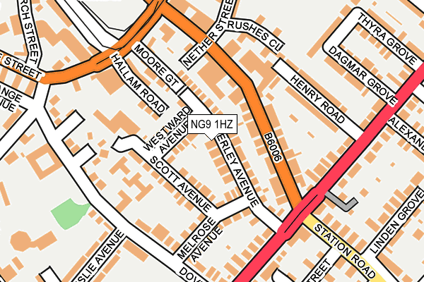 NG9 1HZ map - OS OpenMap – Local (Ordnance Survey)