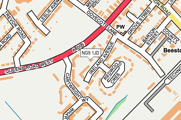 NG9 1JD map - OS OpenMap – Local (Ordnance Survey)