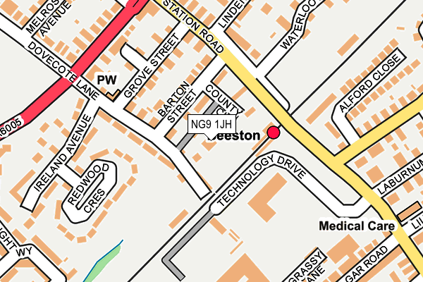 NG9 1JH map - OS OpenMap – Local (Ordnance Survey)