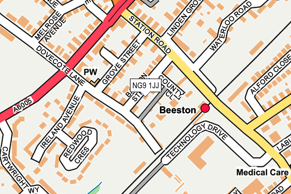 NG9 1JJ map - OS OpenMap – Local (Ordnance Survey)