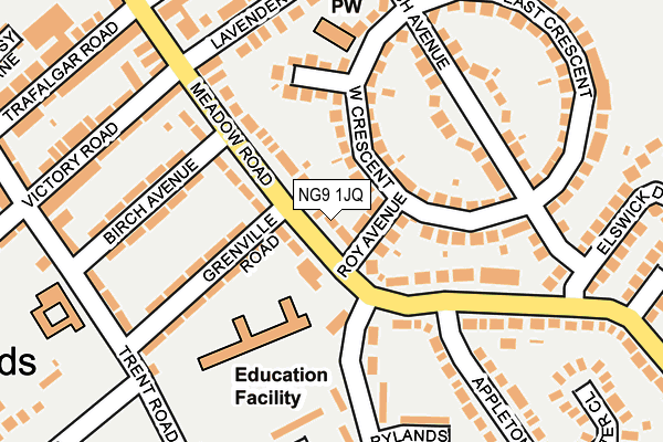 NG9 1JQ map - OS OpenMap – Local (Ordnance Survey)