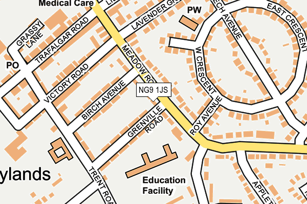 NG9 1JS map - OS OpenMap – Local (Ordnance Survey)
