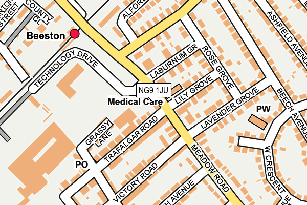 NG9 1JU map - OS OpenMap – Local (Ordnance Survey)