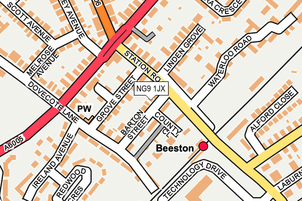 NG9 1JX map - OS OpenMap – Local (Ordnance Survey)