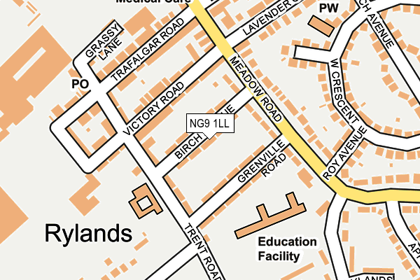 NG9 1LL map - OS OpenMap – Local (Ordnance Survey)