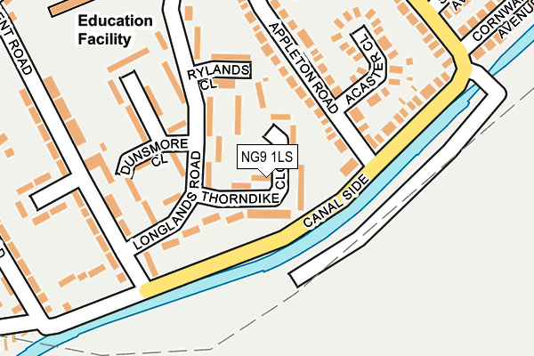 NG9 1LS map - OS OpenMap – Local (Ordnance Survey)