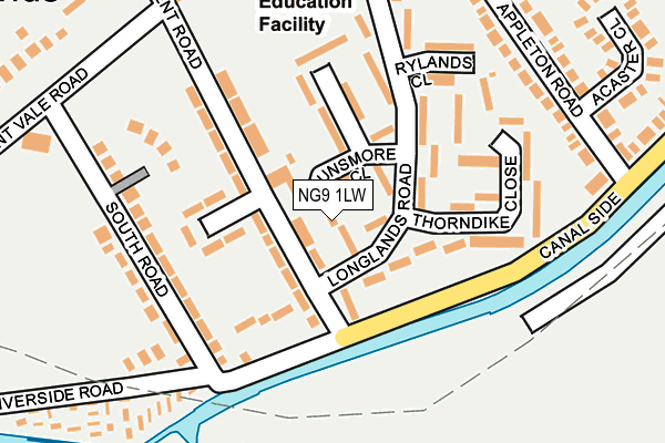 NG9 1LW map - OS OpenMap – Local (Ordnance Survey)