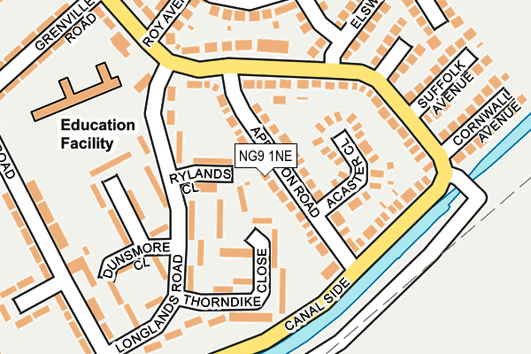 NG9 1NE map - OS OpenMap – Local (Ordnance Survey)