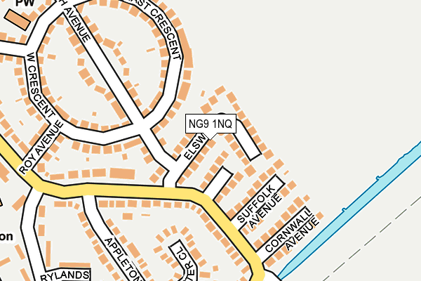 NG9 1NQ map - OS OpenMap – Local (Ordnance Survey)