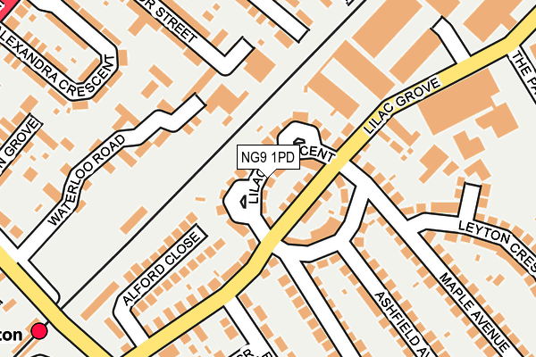 NG9 1PD map - OS OpenMap – Local (Ordnance Survey)