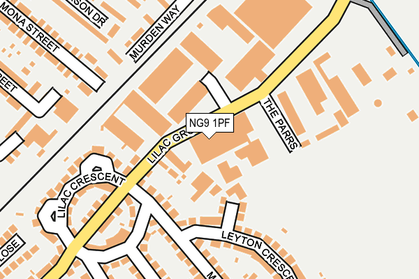 NG9 1PF map - OS OpenMap – Local (Ordnance Survey)
