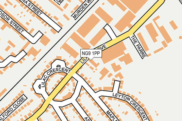 NG9 1PP map - OS OpenMap – Local (Ordnance Survey)
