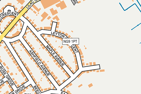 NG9 1PT map - OS OpenMap – Local (Ordnance Survey)