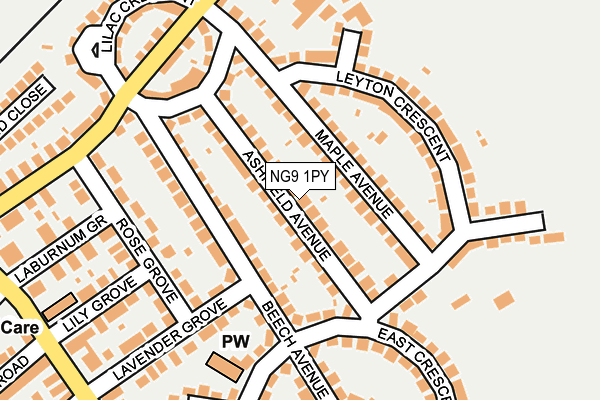 NG9 1PY map - OS OpenMap – Local (Ordnance Survey)
