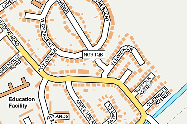 NG9 1QB map - OS OpenMap – Local (Ordnance Survey)
