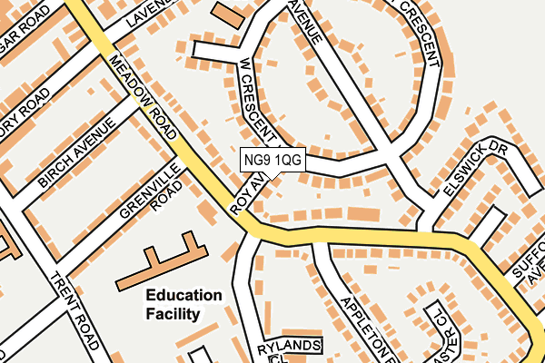 NG9 1QG map - OS OpenMap – Local (Ordnance Survey)