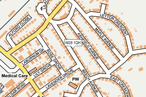 NG9 1QH map - OS OpenMap – Local (Ordnance Survey)
