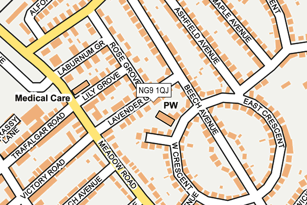 NG9 1QJ map - OS OpenMap – Local (Ordnance Survey)