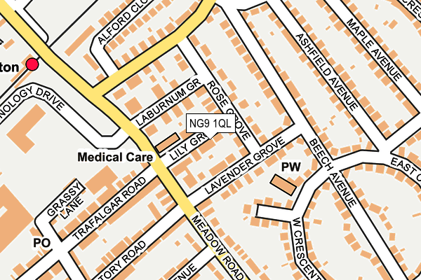 NG9 1QL map - OS OpenMap – Local (Ordnance Survey)