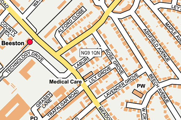 NG9 1QN map - OS OpenMap – Local (Ordnance Survey)