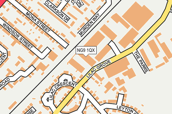 NG9 1QX map - OS OpenMap – Local (Ordnance Survey)